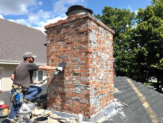 Completed chimney rebuild by Warrensville Heights Chimney Sweep in Warrensville Heights, OH