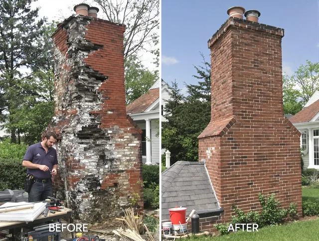 Warrensville Heights Chimney Sweep performing a full chimney restoration in Warrensville Heights, OH