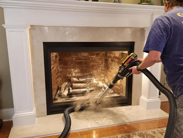 Fireplace cleaning performed by Warrensville Heights Chimney Sweep in Warrensville Heights, OH